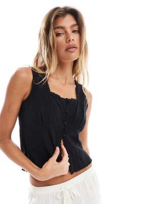 Superdry Ibiza sleeveless top in black