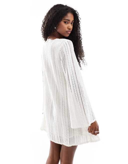 Superdry – Ibiza – Spitzen-Minikleid in Wollweiß, 4 von 4