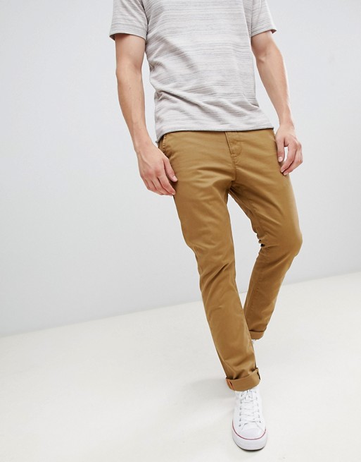 Superdry international slim fit chino trousers in tan