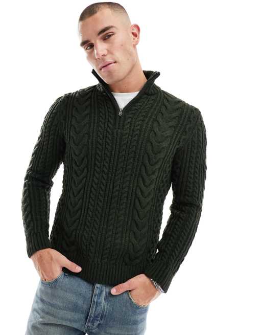 Superdry - Jacob - Pull vintage à col boutonné - Surplus Goods Olive