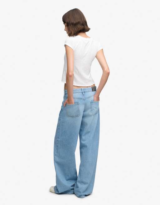 Superdry jean baggy taille mi-haute délavé vintage bleu clair, 2 de 5