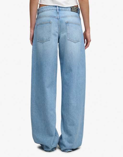 Superdry jean baggy taille mi-haute délavé vintage bleu clair, 3 de 5