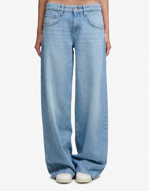 Superdry jean baggy taille mi-haute délavé vintage bleu clair, 4 de 5