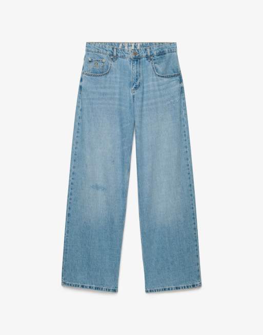 Superdry jean baggy taille mi-haute délavé vintage bleu clair, 5 de 5
