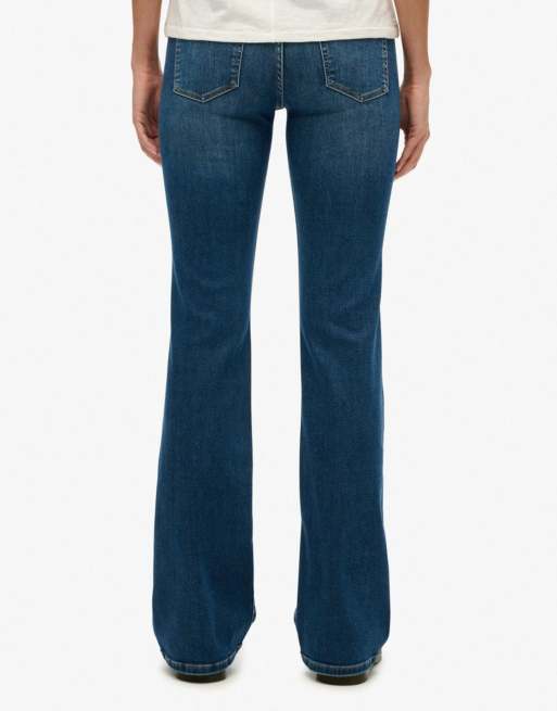 Superdry - Jean évasé à taille mi-haute en coton - Indigo foncé, 3 de 5