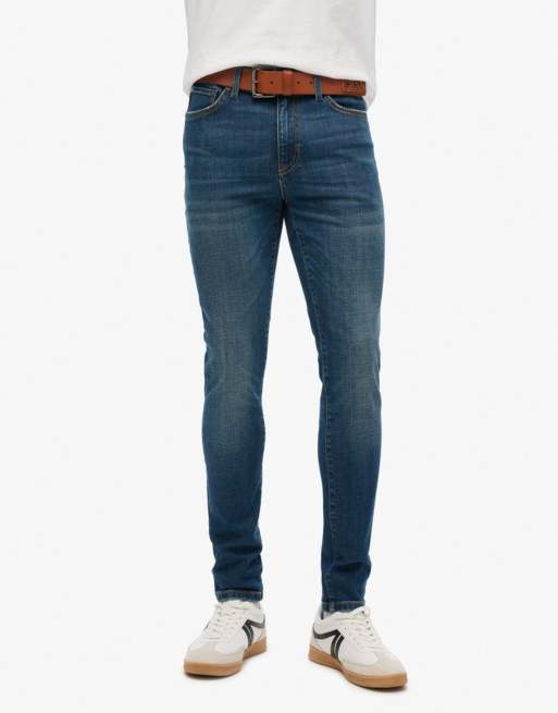Superdry - Jean skinny style vintage - Bleu foncé délavé