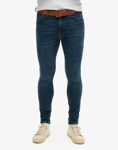 Superdry - Jean skinny style vintage - Bleu foncé délavé - view 1