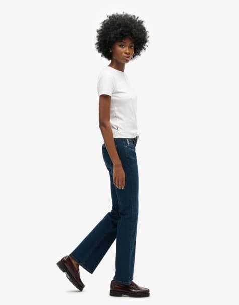 Superdry jean slim évasé taille mi-haute Vintage bleu délavé moyen - view 1