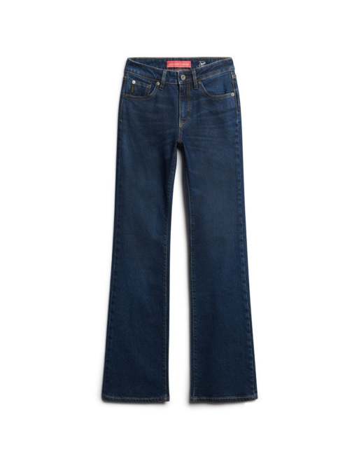 Superdry jean slim évasé taille mi-haute Vintage bleu délavé moyen, 5 de 5