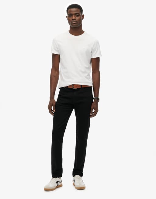 Superdry - Jean slim vintage en coton - Noir