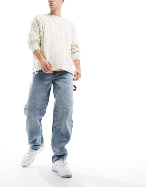Superdry - Jean vintage style charpentier - Bleu moyen délavé