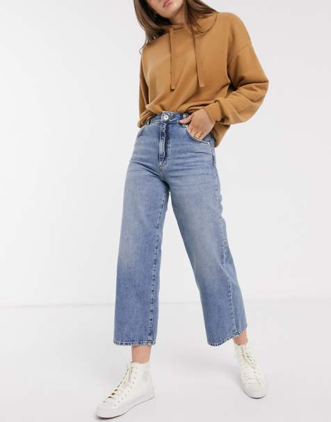 Fakanhui Dames Fleece Gevoerde Brede Pijpen Baggy Jeans Winter Thermische Warme Flanel Jean Losse Y2K Boyfriend Denim Broek, DONKER, M