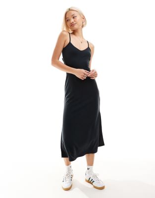 Superdry - Jersey-Kleid in Schwarz mit Rückenausschnitt