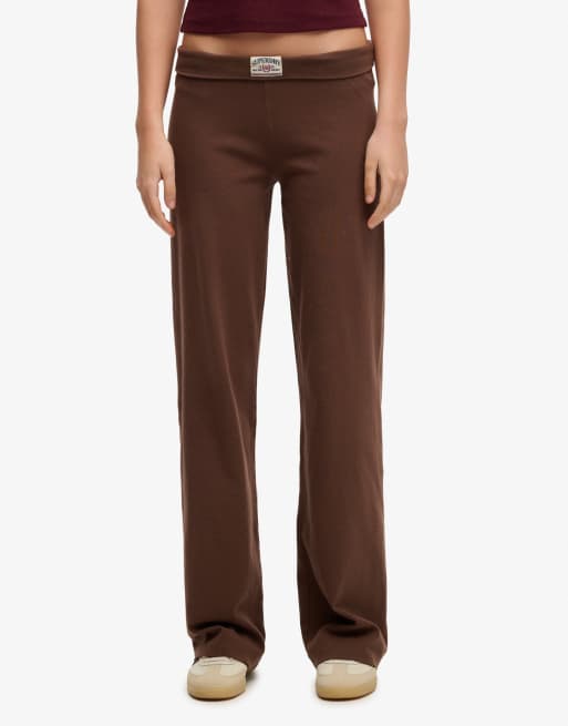 Superdry joggers essentiels à revers en marron châtaigne, 4 de 7