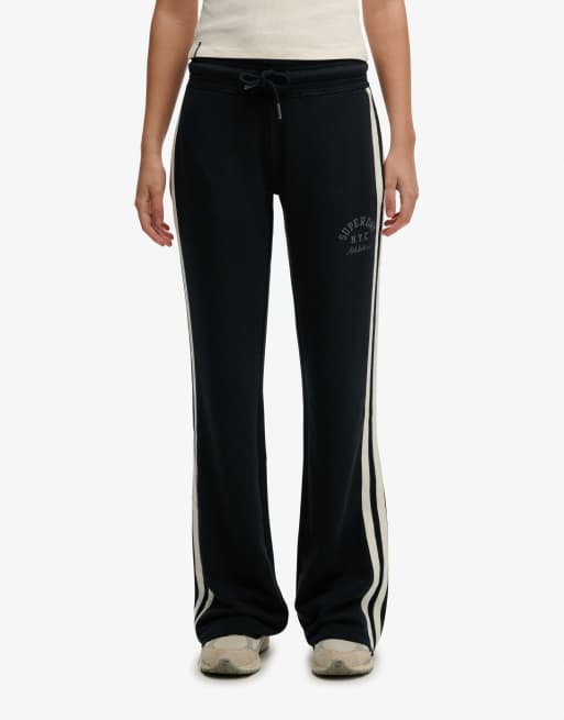 Superdry Jogginghose mit Streifen und ausgestelltem Bein in Eclipse Marineblau, 4 von 6