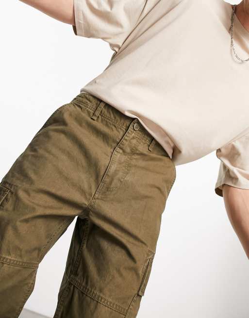 Superdry – Kakifärgade, baggy cargobyxor i vintagestil, 3 av 4