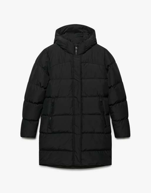 Superdry Kapuzen-Sport-Pufferjacke in Midilänge in Schwarz, 7 von 7