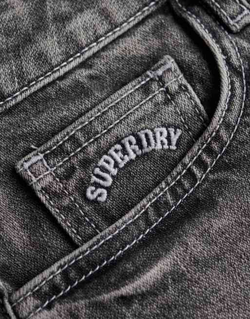 Superdry – Knappe Jeans-Shorts in Vintage-Schwarz mit niedrigem Bund, 6 von 7
