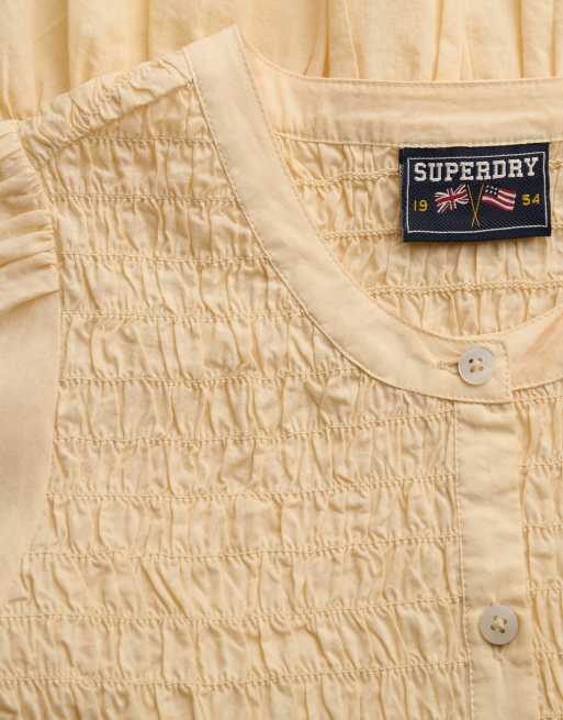 Superdry kurzärmliges Smoktop in Gelb, 2 von 5