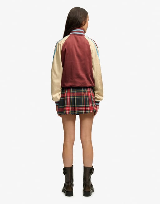 Superdry – Kurzer Falten-Skort in Marineblau kariert, 5 von 5