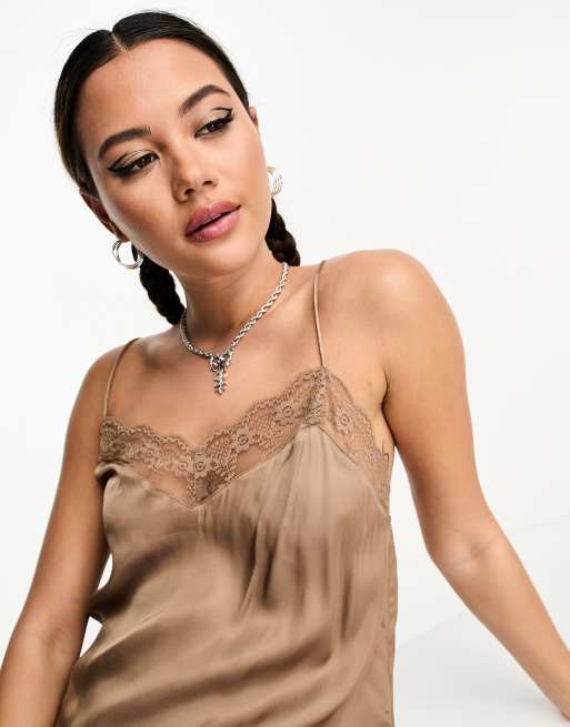 Beige store satin cami