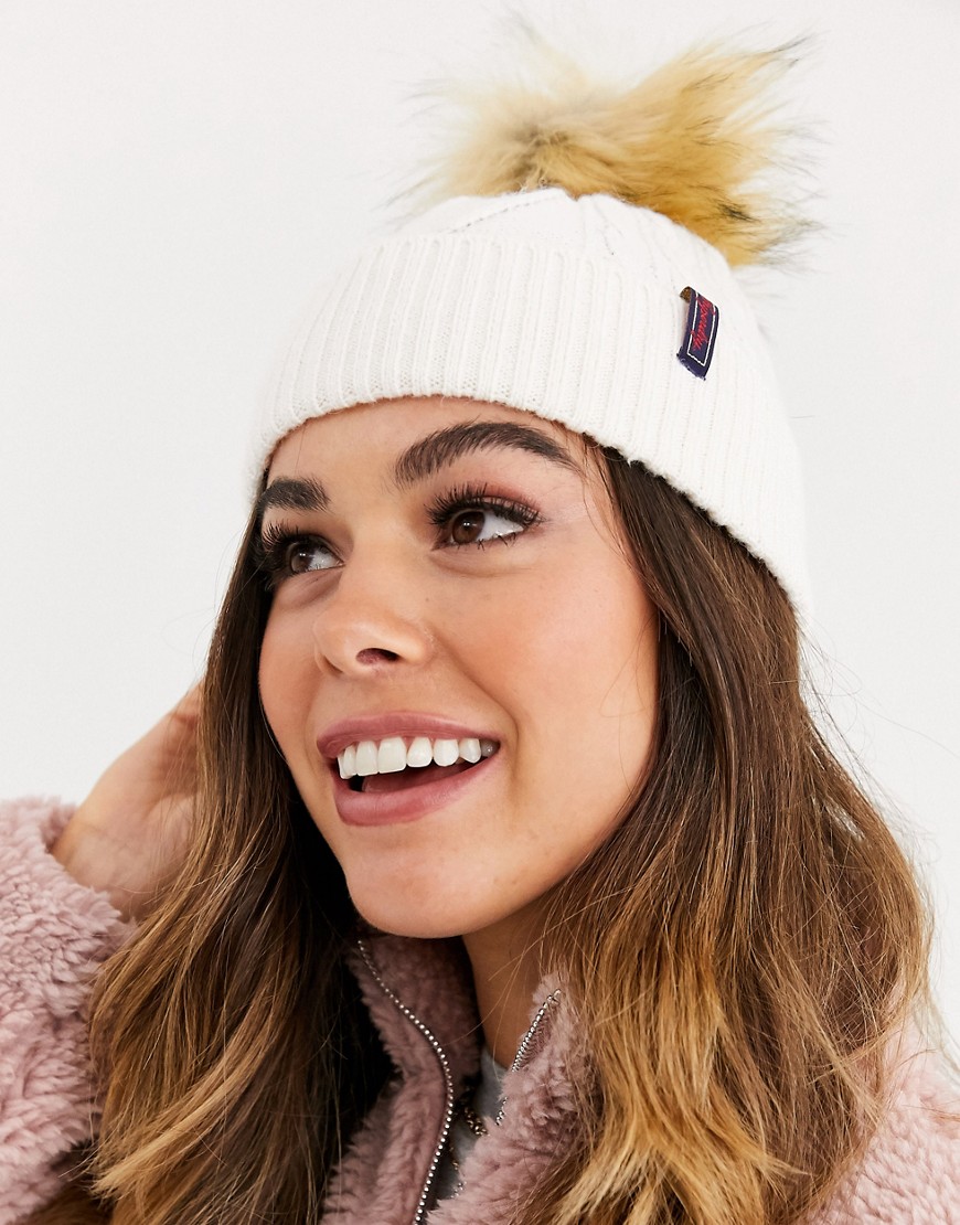 Superdry Lannah cable beanie-White
