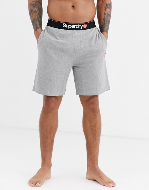 Superdry Laundy lounge jersey shorts in grey
