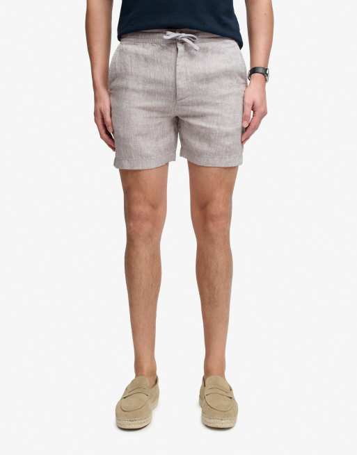 Superdry – Leinen-Shorts aus Chambray in Aschgrau, 4 von 5