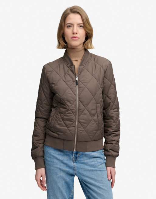 Superdry Liner bomber jacket in deep khaki green, 2 of 7