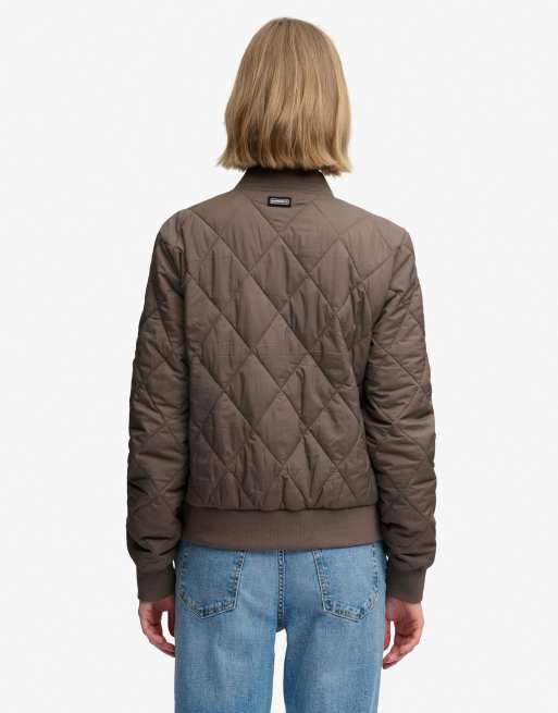 Superdry Liner bomber jacket in deep khaki green, 5 of 7