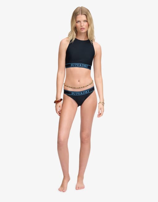 Superdry Logo classic bikini bottoms in eclipse navy, 4 of 7
