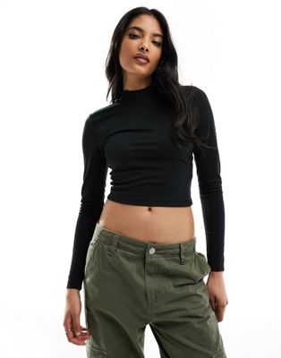 Superdry long sleeve jersey open back top in Black - ASOS Price Checker