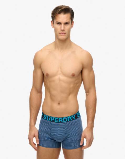 Superdry - Lot de trois boxers - Bleu marine/bleu rayé/bleu marine feeder - view 1