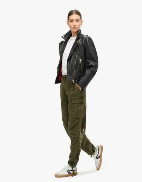 Superdry Low rise para cargo pants in olive night green - view 1