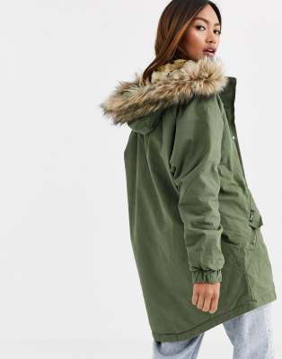 leopard lined parka