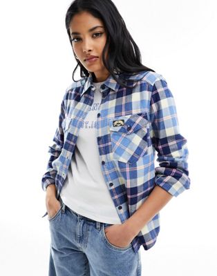 Superdry Lumberjack check flannel shirt in classic blue check
