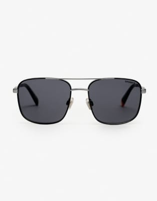 Lunettes de soleil aviateur carres avec monture en mtal  verres fums - Superdry - Modalova
