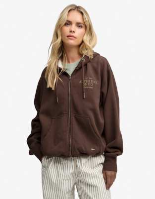 Superdry Damen Marron Kapuzenjacke Luxe - Bild 3
