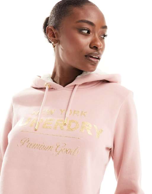 Superdry Luxe Metallic Logo Hoodie - Women's Womens Hoodies-and