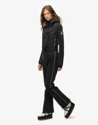 Superdry - Luxe - Skianzug in Schwarz