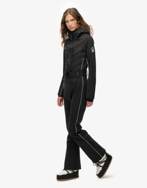 Superdry – Luxe – Skianzug in Schwarz - view 1