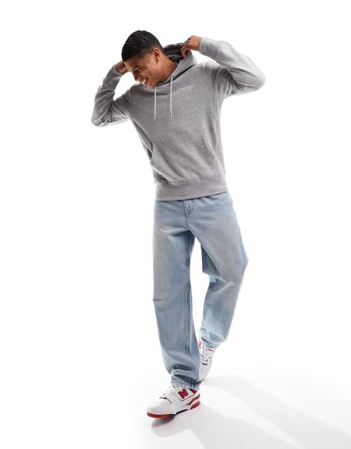 Superdry - Luxury Athletic - Sweat à capuche ample - Gris chiné