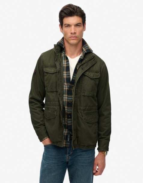 Superdry M65 military jacket in army khaki green - view 1