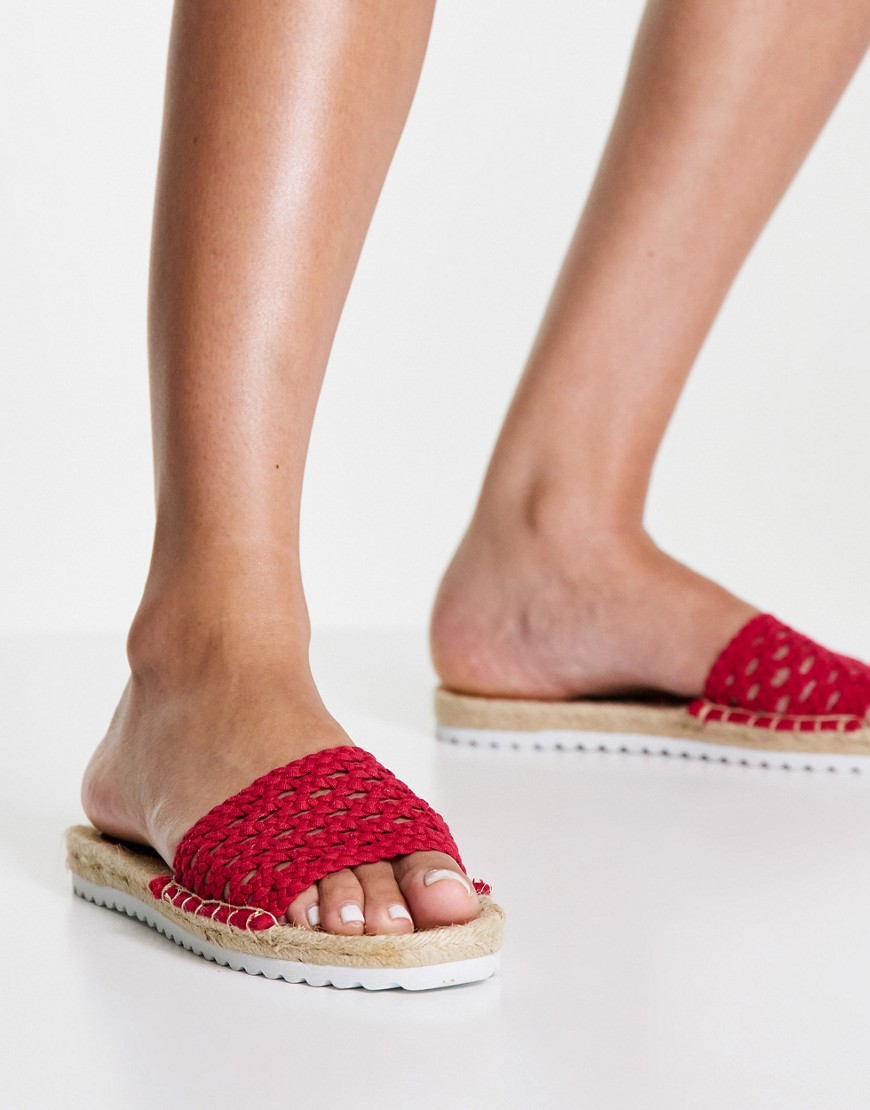 Superdry macrame espadrille sandal in red