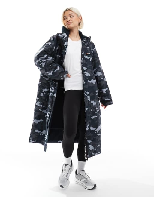Superdry - Manteau de change - Bleu marine camouflage