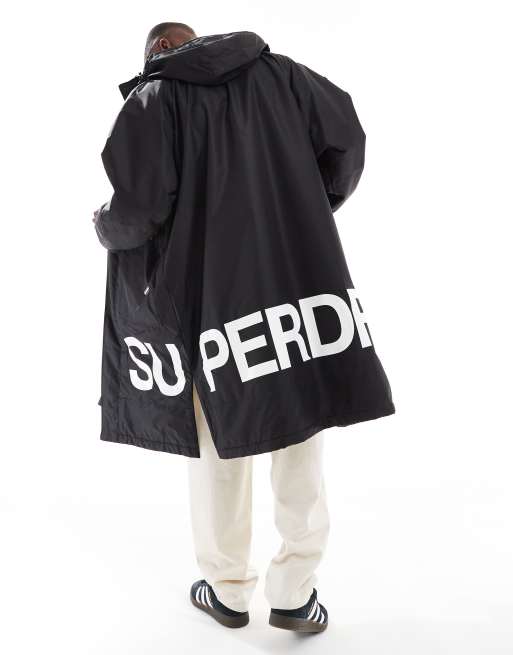 Superdry - Manteau long - Noir et blanc