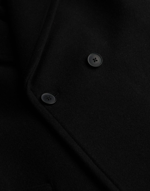 Superdry manteau long relaxed en mélange de laine noir, 6 de 7