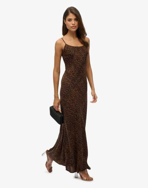 Superdry – Maxi-Trägerkleid mit Leona-Leopardenmuster und Schrägschnitt - view 1