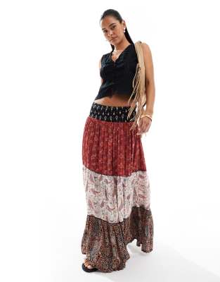 Superdry - Maxirock mit mediterranem Print-Schwarz