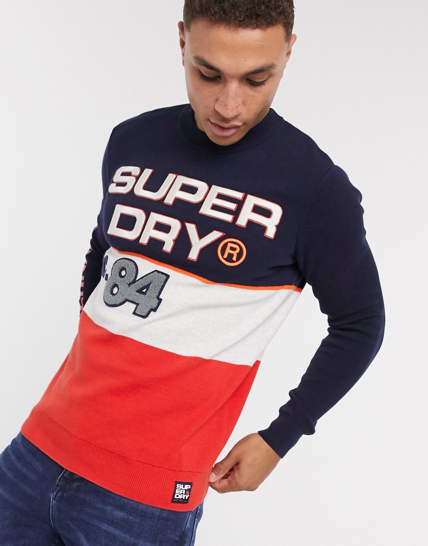 Superdry mega logo crew neck sweater-Red